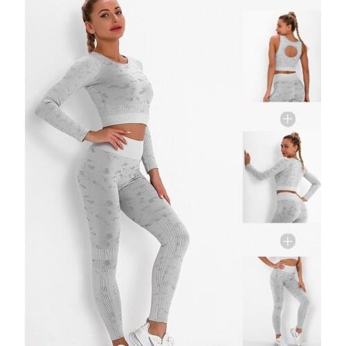 Gym Women Clothing Set Sports 2PCS Suit Women Workout Sports Outfit Fitness Set Wear High Waist Gym Seamless Workout Clothes