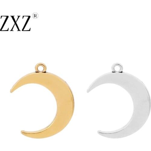 ZXZ 20pcs Tibetan Silver/Gold Tone Crescent Moon Charms Pendants Beads for Bracelet Necklace Earring Jewelry Making Accessories