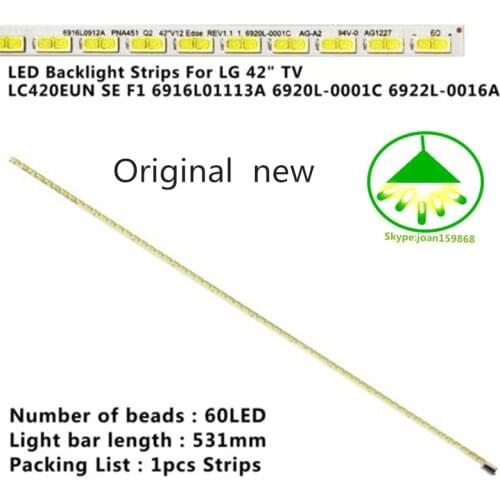 100% NEW FOR Konka LED42X8000PD Light Bar 6920L-0001C 6922L-0016A with LCD LC420EUN IS 60 lamp beads 531MM