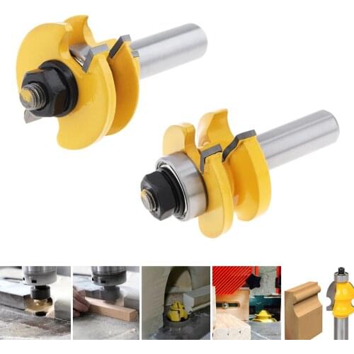 2pcs/set 7/10 Inch Tenon Milling Cutter + Door Plank Milling Cutter with 1/2 Inch Shank for Multi-Layer Board / Solid Wood