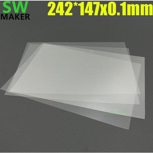 4pcs 242*147mm 0.1mm thickness FEP Replacement Sheet PTFE Film for DLP LCD SLA Resin 3D Printer