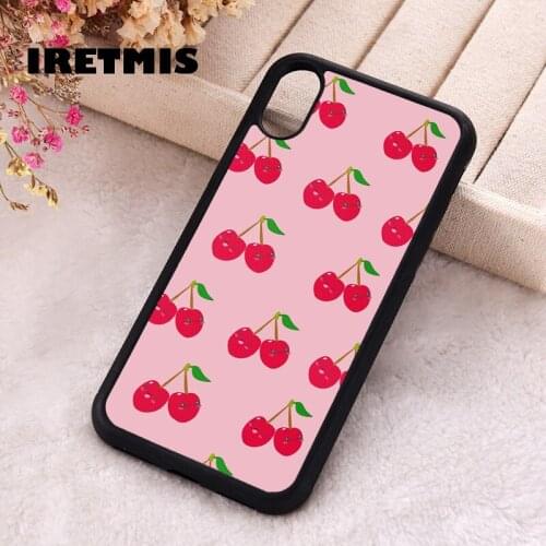 Iretmis 5 5S SE phone cover cases for iphone 6 6S 7 8 Plus X Xs Max XR 11 12 Mini Pro Silicone Cheeky Cherry Fruit Tropical Cute