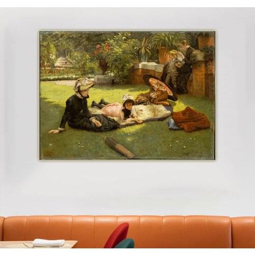 Citon James Tissot《In Full Sunlight En Plein Soleil》Canvas Oil Painting Artwork Print Poster Picture Wall Decor Home Decoration