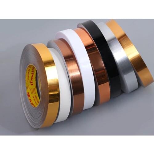 Home Decor Self-adhesive Seam Tape Tile Stickers Decorative Floor Wall Sticker Foil Line Black Gold Silver White Champagne