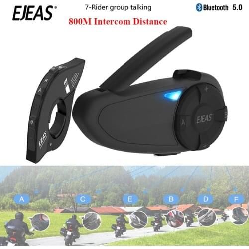 EJEAS Q7 Bluetooth Motorcycle Helmet Intercom Headsets Remote Control Hands-Free Moto Wireless Intercomunicadores Music
