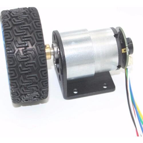 Encoder motor, smart car motor, DC12V encoder small motor, fixed frame, coupling, wheel
