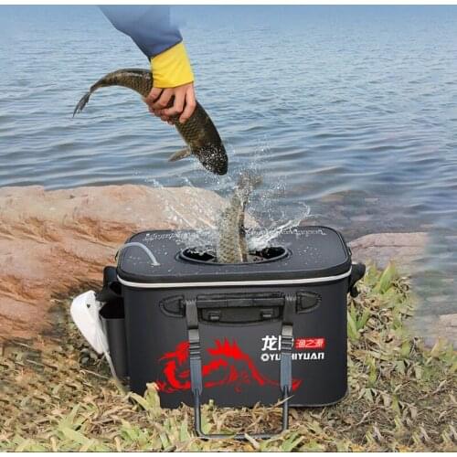 Hot Sale EVA Portable Fishing Bag Folding Thicken Live Fishing Box Tank Bucket Camping Fishing Tackle Fishbox Storage Bag