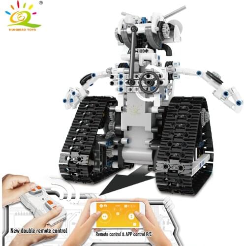 HUIQIBAO TOYS 606pcs Creative 3in1 Series RC Robot Building Block Remote Control Tank Military City Bricks Toys for Children