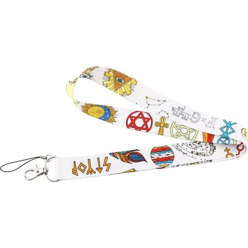 J2541 Cartoon Egyptian Element Keychains For Women Lanyard For Keys ID Card Pass Gym Mobile Phone Badge Holder Hang Rope