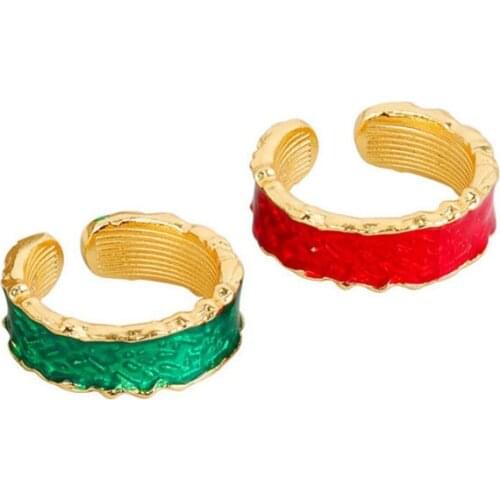 Beautiful Red Ring For Women Silver Color Jewelry Trendy Irregular Green Rings Girl New Glamorous Finger Accessories KOFSAC