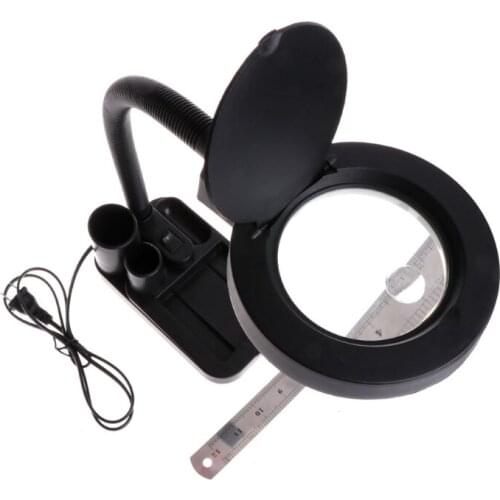 5X 10X Magnifier Magnifying Glass Desk Lamp Repair Tools With 40 LED Lighting
