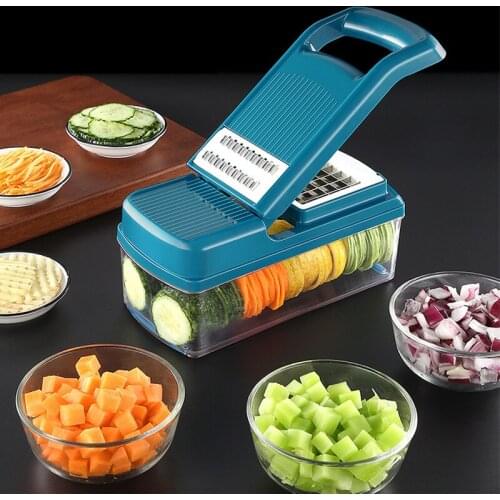 Multifunctional Three-In-One Vegetable Potato Cucumber Carrot Shredder Ginger Garlic Dicing Drain Basket Kitchen Creative Tools