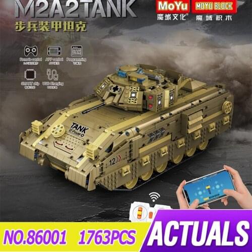 MY86001 MOC High-Tech Remote Control Crawler Armored Car Military Tank Land Big Mac Building Blocks 1763pcs Bricks Toys