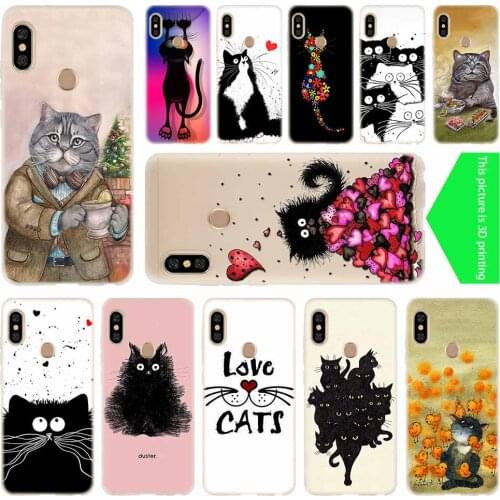 Cover soft Silicone TPU Phone Case For Xiaomi Redmi 8 8a 7 7a 6a 5a 5plus Note 9 8 7 6 5 Pro 8t Y2 Y3 Fluffy cat