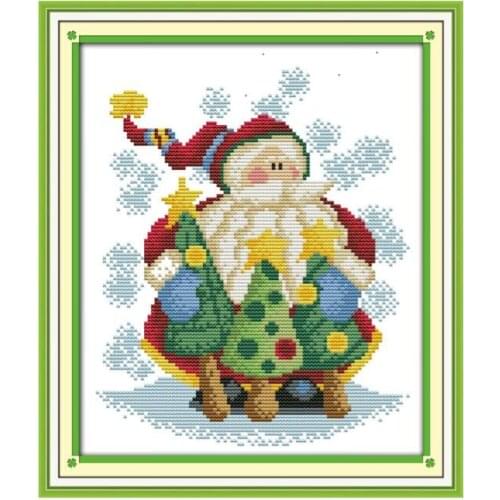 Santa Claus (3) cross stitch kit 14ct 11ct count print canvas stitches embroidery DIY handmade needlework plus