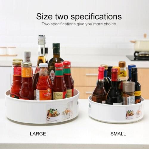 Kitchen Bathroom Non-Slip Rotating Storage Tray Fruit Snack Dried Storage Plate Multifunctional Plastic Desktop Organizer