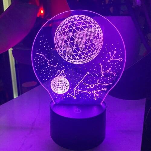 Romantic Starry Sky Earth 3d Night Light Remote Control 7-color Acrylic Table Lamp Touch 7 Colors Changing Home Decor Kids Gift
