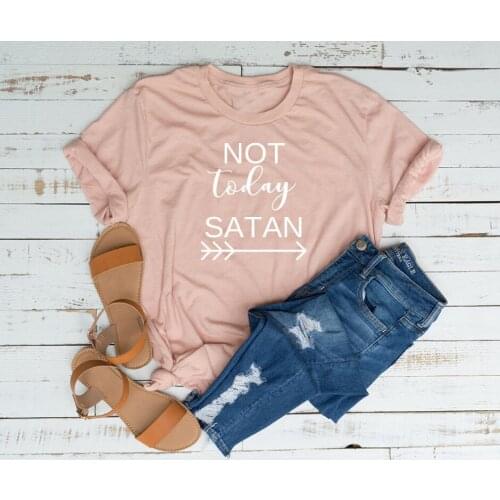 Not Today Satan Christian t Shirt slogan women fashion grunge tumblr religion aesthetic street style quote vintage tees art tops