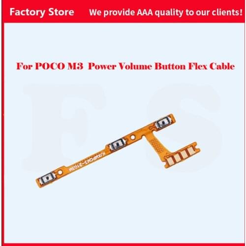 Original Phone Flex For Xiaomi Pocophone M3 Power On/Off + Volume Up/Down button Flex Cable For Poco M3 Volume Flex Cable
