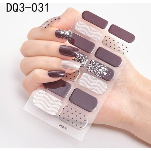 Recuerdame 1Sheet Nail Art Wraps Hot Selling Glitter Full Tips Fashion 3D Nail Stickers Waterproof Decal Manicure Nail Supplies