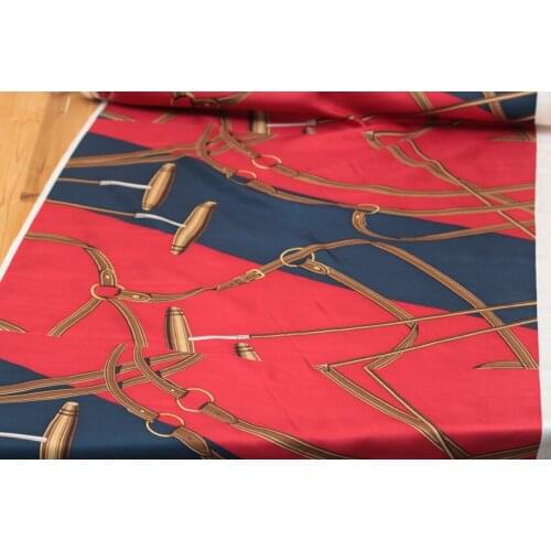 55*50cm 19mm silk blue red fabric material for shirt skirt scraft 988