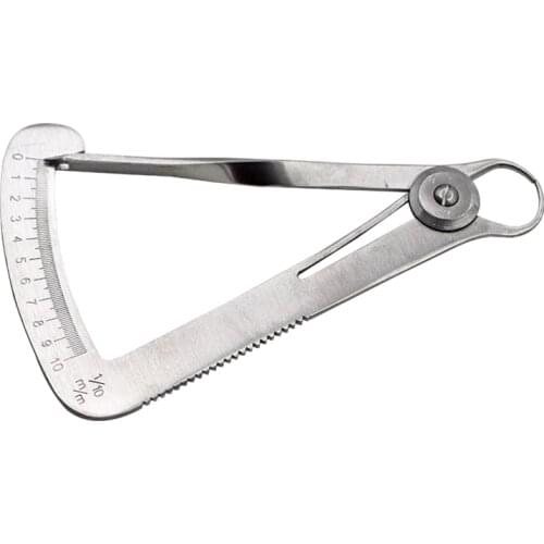 1pc Stainless Steel Autoclavable Caliper Dental Surgical Dentist Lab Dental Ruler 0-10mm Surgical Ruler Measuring Tools