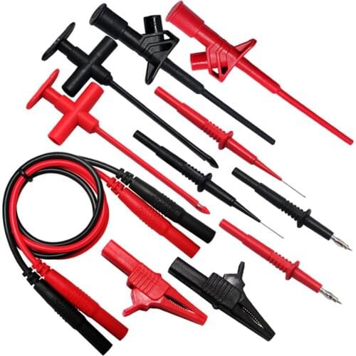 Aidetek silicone wire Auto Insulation Piercing test leads clip Multimeter leads Large Crocodile Clips Flexible spring TLP20263