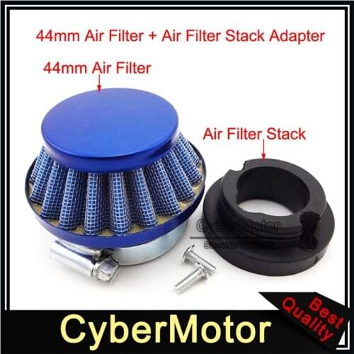 Blue Racing 44mm Air Filter Stack Adapter For 2 Stroke 47cc 49cc Engine Carburetor Mini Moto Pocket Bike Go Kart Kids ATV Dirt