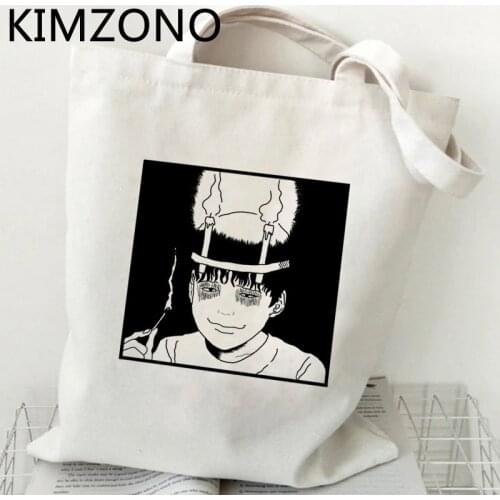 Junji Ito shopping bag bolsas de tela canvas bolso jute bag bolsa eco bag reciclaje bolsas ecologicas woven bolsa compra sacolas