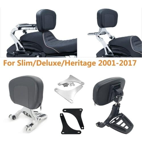Motorcycle Multi-Purpose Driver Passenger Backrest For Harley models Softail Slim Deluxe Heritage 2001-2017