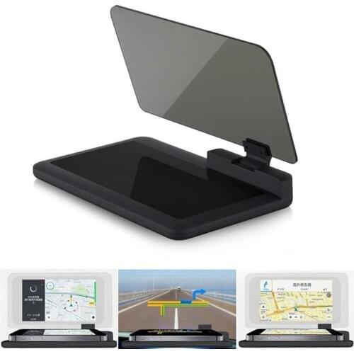 1set Universal Smartphone Projector HUD Head Up Display Holder Car GPS Navigator Car Mount Stand Phone Holder Black Non-slip Mat