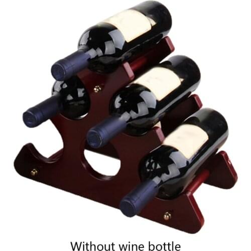 Solid Wood Wine Rack Ornaments Creative Wooden Wine Bottle Display Bracket Decor
