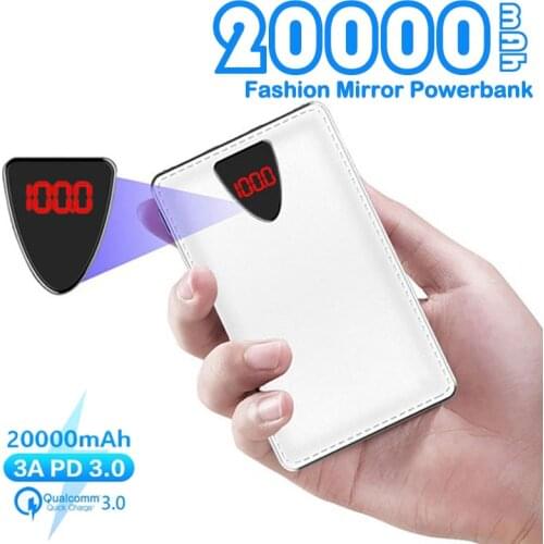 20000mAh Power Bank Portable Ultra-thin Phone Charger 3 USB Digital Display Outdoor Travel Powerbank for Samsung Xiaomi IPhone
