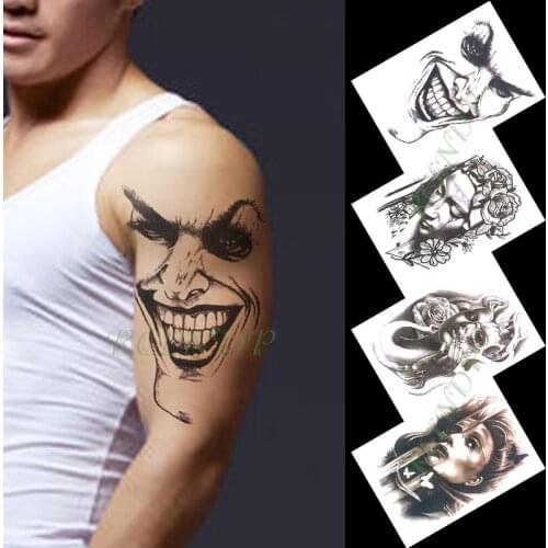 Waterproof Temporary Tattoo Sticker clown smiley face girl flower tatto flash tatoo fake tattoos for men women