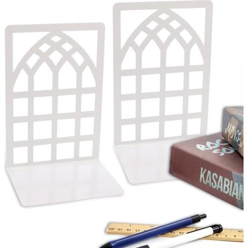 1 Pair Decorative Bookends L-shaped iron Books Storage Shelf for Home School Dormitory Office Accessories Drop Shipping