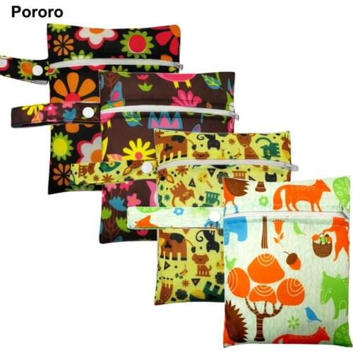 1pc 16*20cm waterproof reusable single pocket wet bag, menstrual pads bag, sanitary pads bag, nursing pads stroller 15 colors