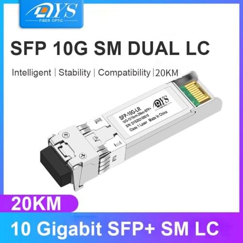 10Packs SFP+ Ethernet Transceiver Module SFP-10G-LR 1310nm, SMF 10GBASE-LR 20KM,Single mode LC