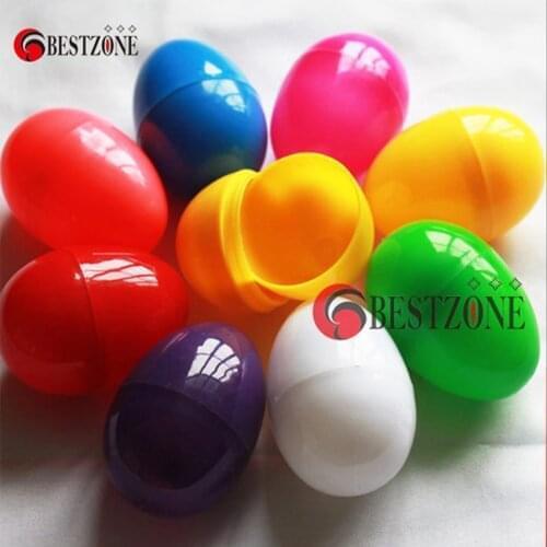 12pcs Colorful Plastic Easter Eggs 4X6cm small egg box holder colors mixed
