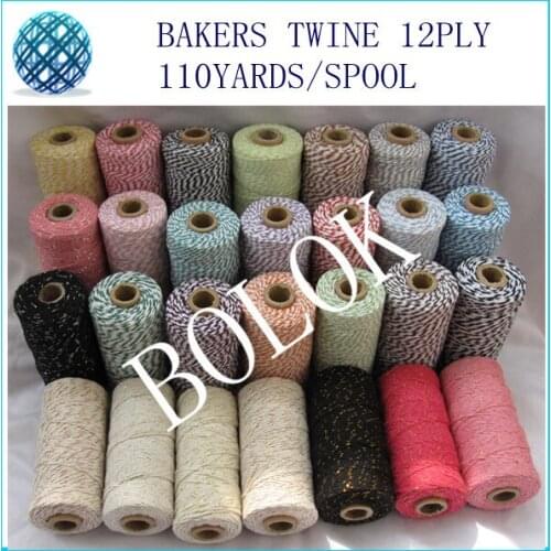 32 kinds color Cotton Baker twine (110yard/spool) 32pcs/lot cotton twine wholesale by free shipping