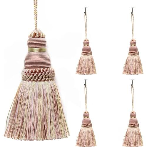 4pcs Tassels Fringe Pendant Hanging Rope Tassel Fringe Tassel Trim Decoration Key Tassels for DIY Embellish Curtain Accessories