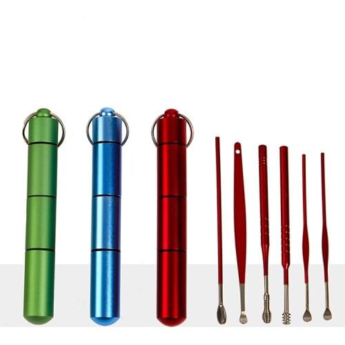 5/6PCS/Set Stainless Steel Spiral Ear Pick Spoon Ear Wax Removal Cleaner Multifunction Portable Ear Pick Ear Care Beauty Tools