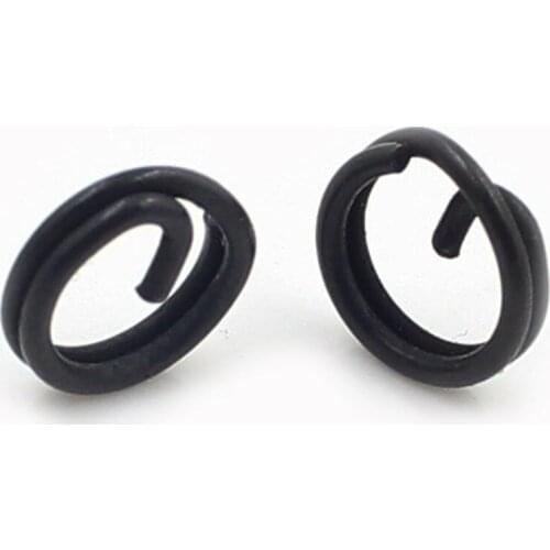 50 PCS/Pack Matt Black Split Rings for carp Fishing Tools Double Loop Carp Fishing Rig Terminal End Tackle Fishing Accessorie
