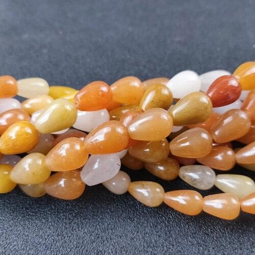 8x12mm 10x14mm Natual Lighter Imperial Jades Stone Beads Water Drop Shape Loose Bead For Jewelry Making DIY Bracelet Necklace