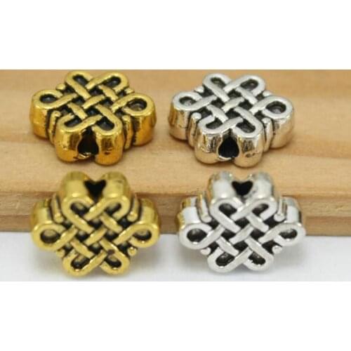 9*11mm 20pcs/1lot Tibetan Silver Antique Chinese knot beads Loose Bead Spacer Connectors for DIY Jewelry Making bracelet f5gs