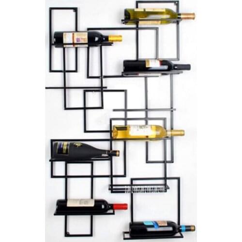 995775 Bar Modern Simple Wall Hanging Red Wine Rack Shelf Wine Display Stand Iron Wall Mounted Wine Holder Support Cabinet