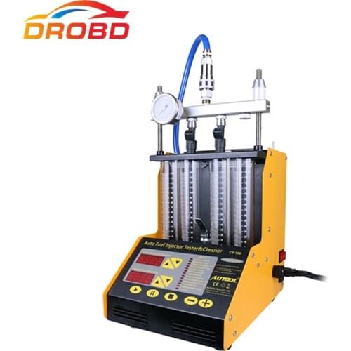 AUTOOL CT-150 4 Cylinder Ultrasonic Fuel Injector Cleaner Tester 220V/110V Small Size for Petrol Car Motorcycle Injector