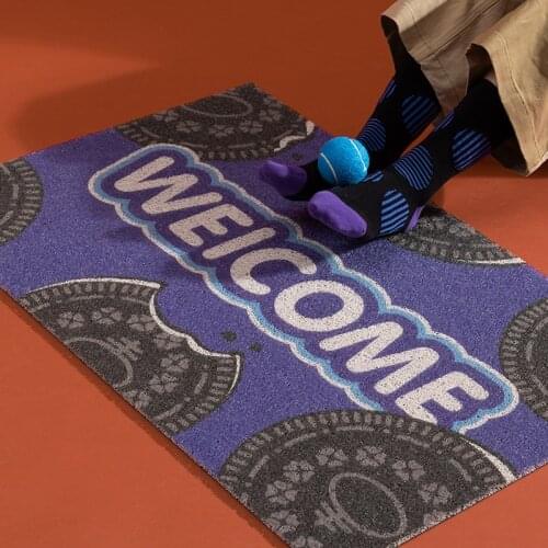 Welcome Home Door Mat Carpet Living Room Mat PVC Anti-slip Mat Bath Mat Entrance Door Mat Custom Can Be Cut Hallway Mat Carpet