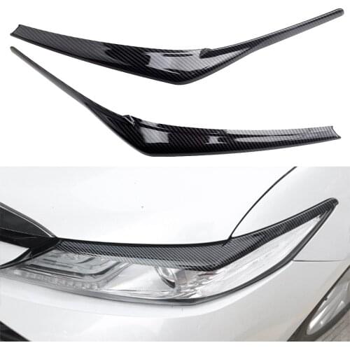 CITALL 2pcs Headlight Eyebrow Eyelid Cover Trim Frame Fit For Toyota Camry SE XSE XLE L LE 2018 2019 2020