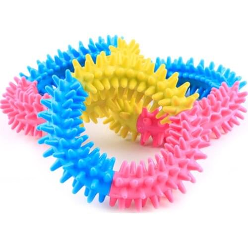 Pet Circle Toys Multicolor Dog Biting Ring Toy Soft Molar Rubber Dogs Toy Pets Puppy Dental Teeth Healthy Chew Cleaning Toys