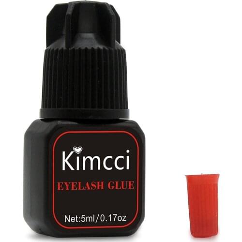 Kimcci 5ml Eyelash Glue 1-3 Seconds Fast Drying Eyelashes Extension Glue Pro Lashes Glue Black Adhesive Retention Long Last
